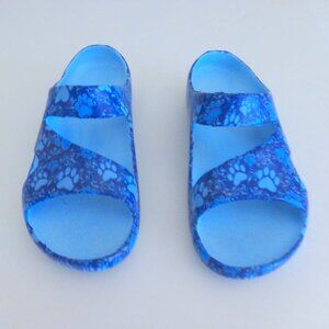 Blue Pawprint Sandals Women 9